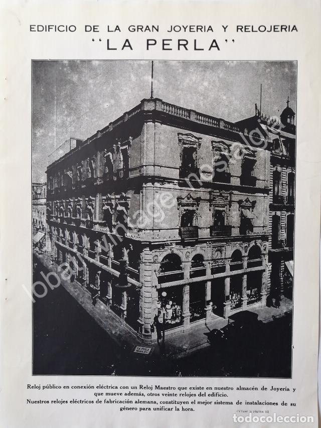 Poster collecting: GRABADO ANTIGUO JOYERIA LA PERLA Y CATEDRAL 1924