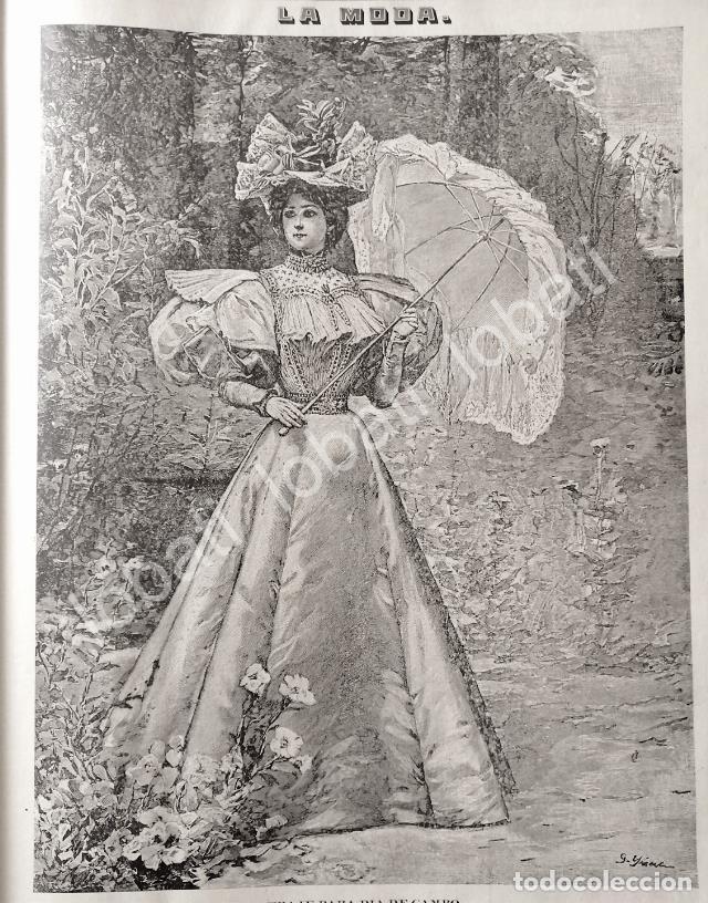 Sammeln von Plakaten: GRABADO ANTIGUO MODAS TRAJE DE CAMPO, DIBUJO DE GILBERTO IRIARTE / 11