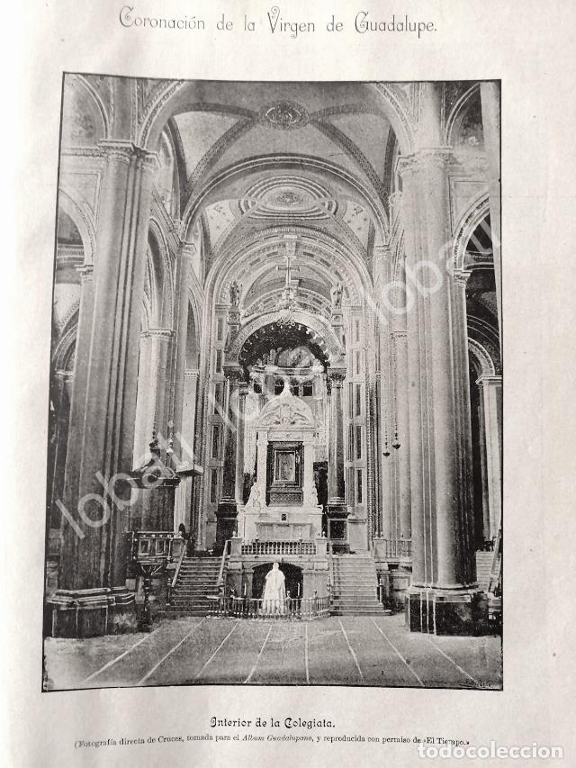 Sammeln von Plakaten: GRABADO ANTIGUO INTERIOR DE LA COLEGIATA, BASILICA 1895 RLG