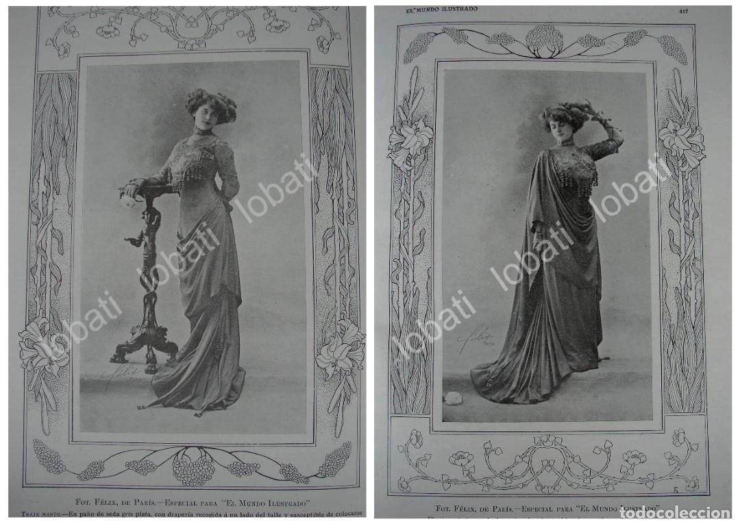 Sammeln von Plakaten: GRABADO ANTIGUO 1909. MODAS Y TENDENCIAS EN VESTIDOS /108