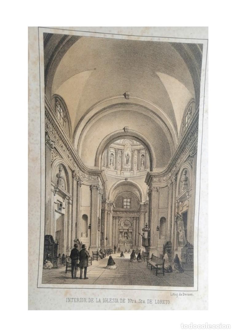 Collectionnisme d'affiches: GRABADO ANTIGUO ORIGINAL 1857 IGLESIA NUESTRA SRA DE LORETO. SIGLO 19. DIBUJO DE JOSE DECAEN