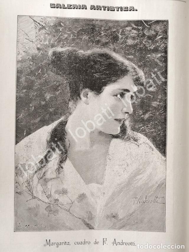 Collectionnisme d'affiches: GRABADO ANTIGUO 1895 DE FEDERICO ANDREOTTI , MARGARITA. /ARTE