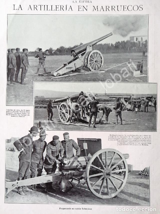 Collectionnisme d'affiches: GRABADO ANTIGUO MANIOBRAS DE ARTILLERIA 1921 / MLT