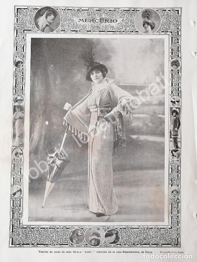 Coleccionismo de carteles: GRABADO ANTIGUO 1913 VESTIDO NOUE, CASA ZIMMERMANN