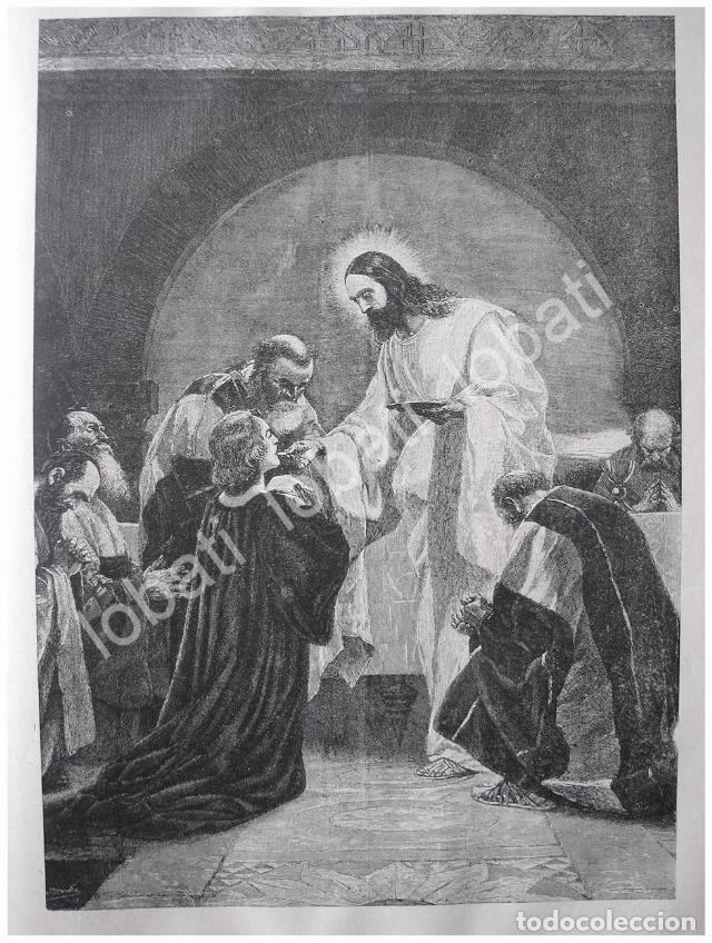 Coleccionismo de carteles: GRABADO ANTIGUO 1897 LA ULTIMA CENA /RLG, DE: GILBERTO IRIARTE/ ARTE SACRO