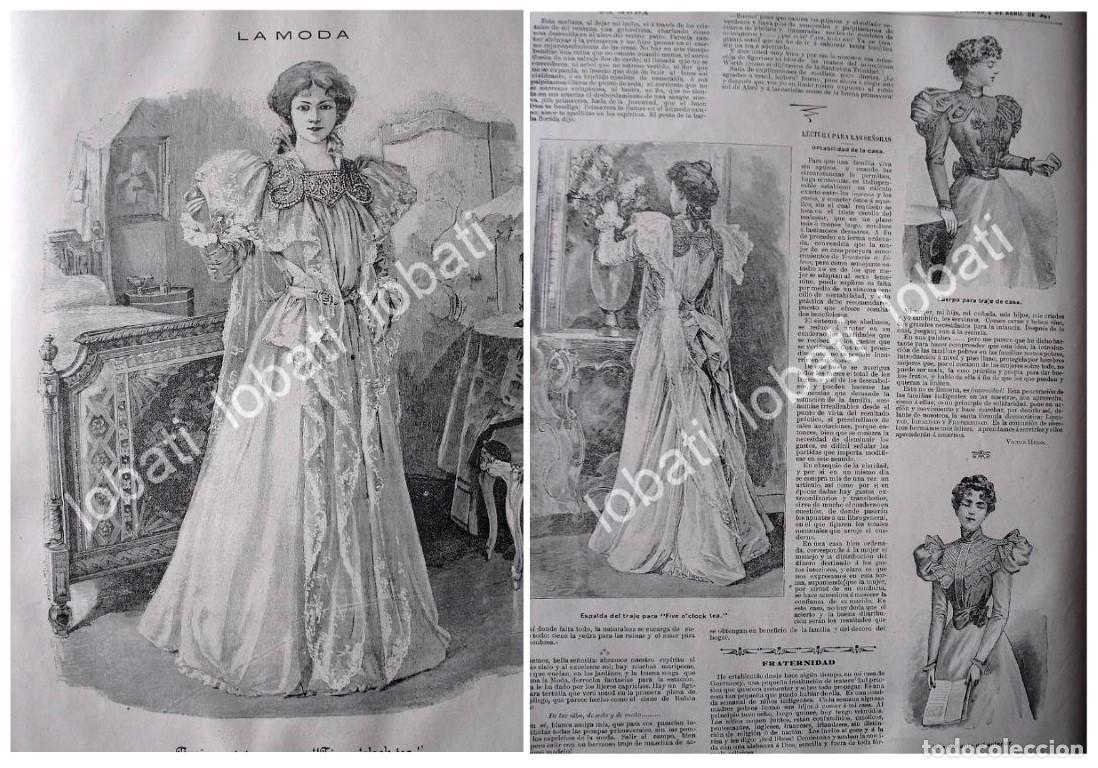 Poster collecting: GRABADO ANTIGUO 1897 MODAS, TRAJE PARA HORA DEL TE. /97