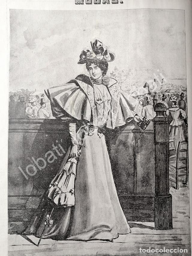 Collezionismo di affissi: GRABADO ANTIGUO 1895 TRAJE PARA CAMPO / MODAS ANTIGUAS