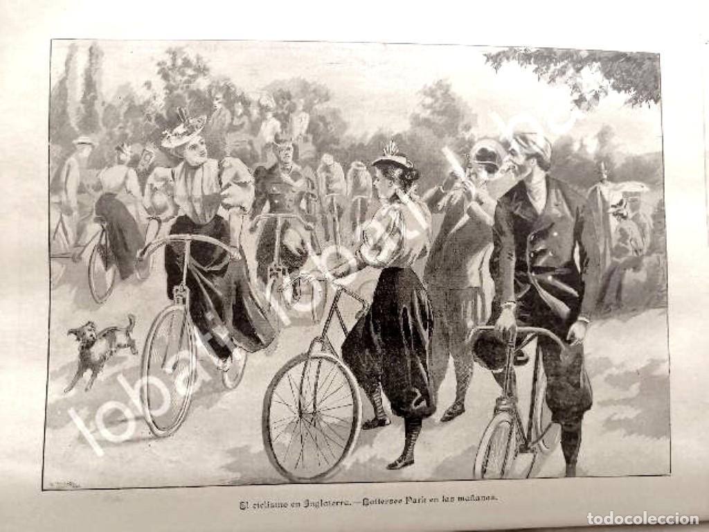 Collezionismo di affissi: GRABADO ANTIGUO 1895 EL CICLISMO EN INGLATERRA /22
