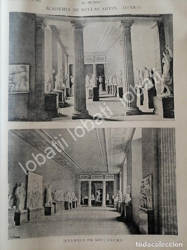 Collezionismo di affissi: GRABADO ANTIGUO 1895 GALERIAS DE LA ACADEMIA DE SAN CARLOS