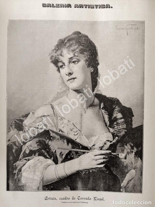 Collectionnisme d'affiches: GRABADO ANTIGUO 1895 POR: CONRAD KIESEL. ARTISTA / ARTE