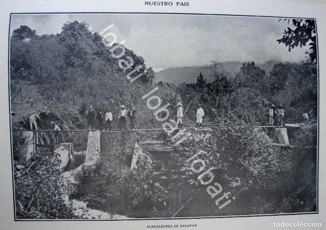 Collectionnisme d'affiches: GRABADO ANTIGUO 1910 PARAJE DE URUAPAN MICH. /LDM