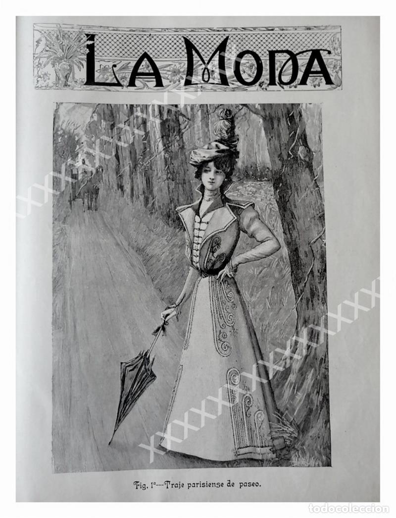 Coleccionismo de carteles: CARTEL ANTIGUO ORIGINAL DE REVISTA DE MODA ANTIGUA LA MODA 1897 / MUY RARA
