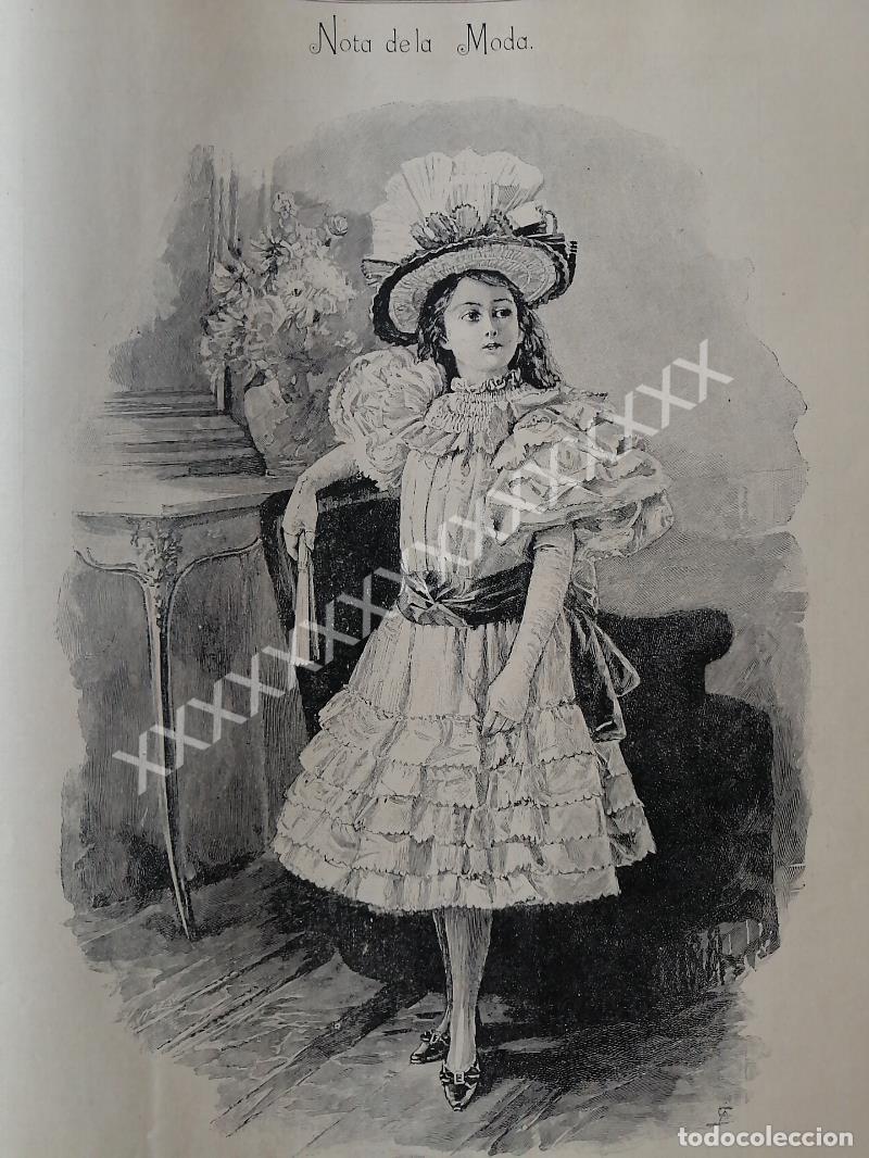 Coleccionismo de carteles: GRABADO ANTIGUO DE MODAS. 1896 TRAJE PARA NI&Ntilde;A