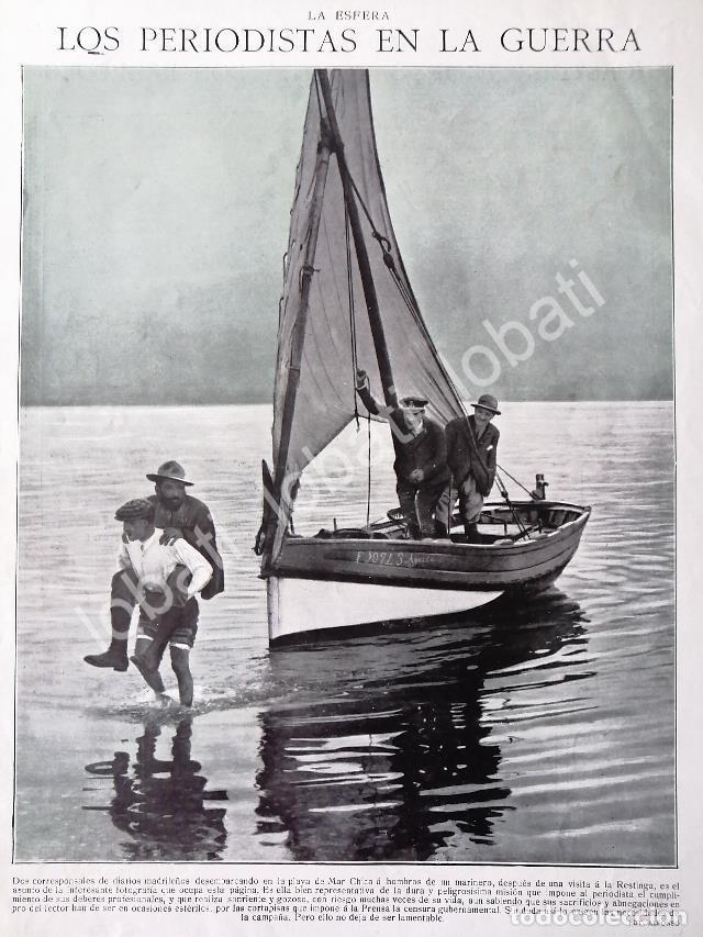 Poster collecting: CARTEL ANTIGUO ORIGINAL DE NOTA & GRABADO ANTIGUO CORREPONSALES DE GUERRA 1921