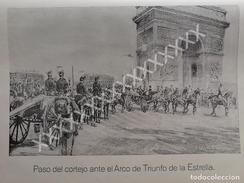 Poster collecting: GRABADO ANTIGUO 1896 EL ZAR DE RUSIA EN PARIS, DESFILE
