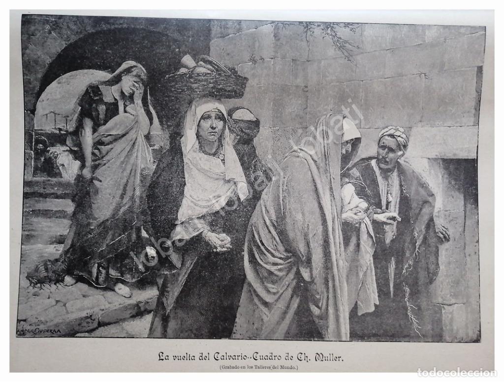 Poster collecting: GRABADO RELIGIOSO ANTIGUO 1896, DEL CALVARIO