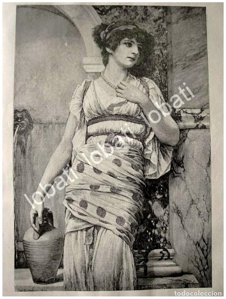 Collectionnisme d'affiches: GRABADO ANTIGUO 1897. EN LA FUENTE
