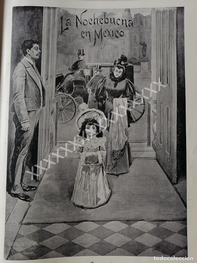 Poster collecting: GRABADO ANTIGUO 1896 GILBERTO IRIARTE, NOCHE BUENA EN MEXICO