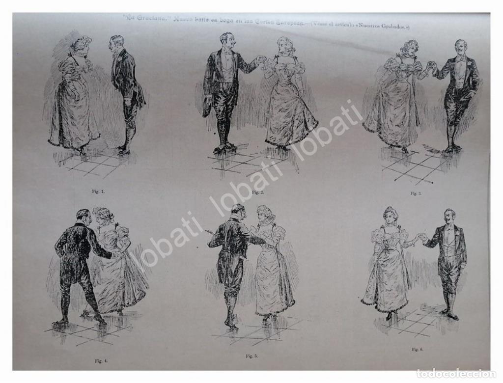 Poster collecting: GRABADO ANTIGUO EL BAILE LA GRACIANA 1896