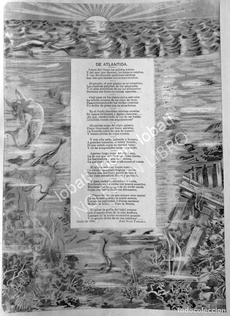 Poster collecting: GRABADO ANTIGUO 1896 DE ATLANTIDA, JOSE JUAN TABLADA