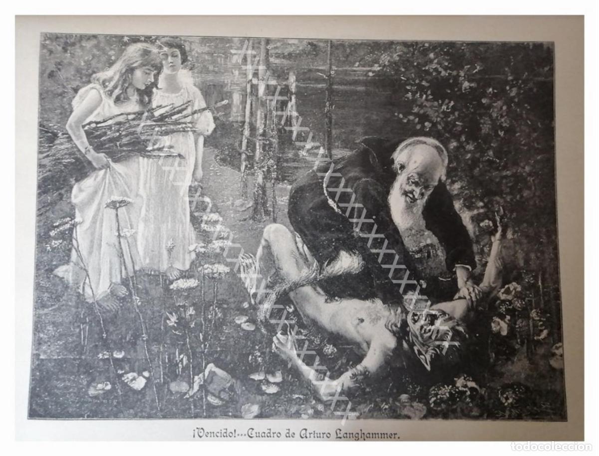 Poster collecting: GRABADO ANTIGUO 1896 ARTE SACRO DE ARTHUR LANGHAMMER