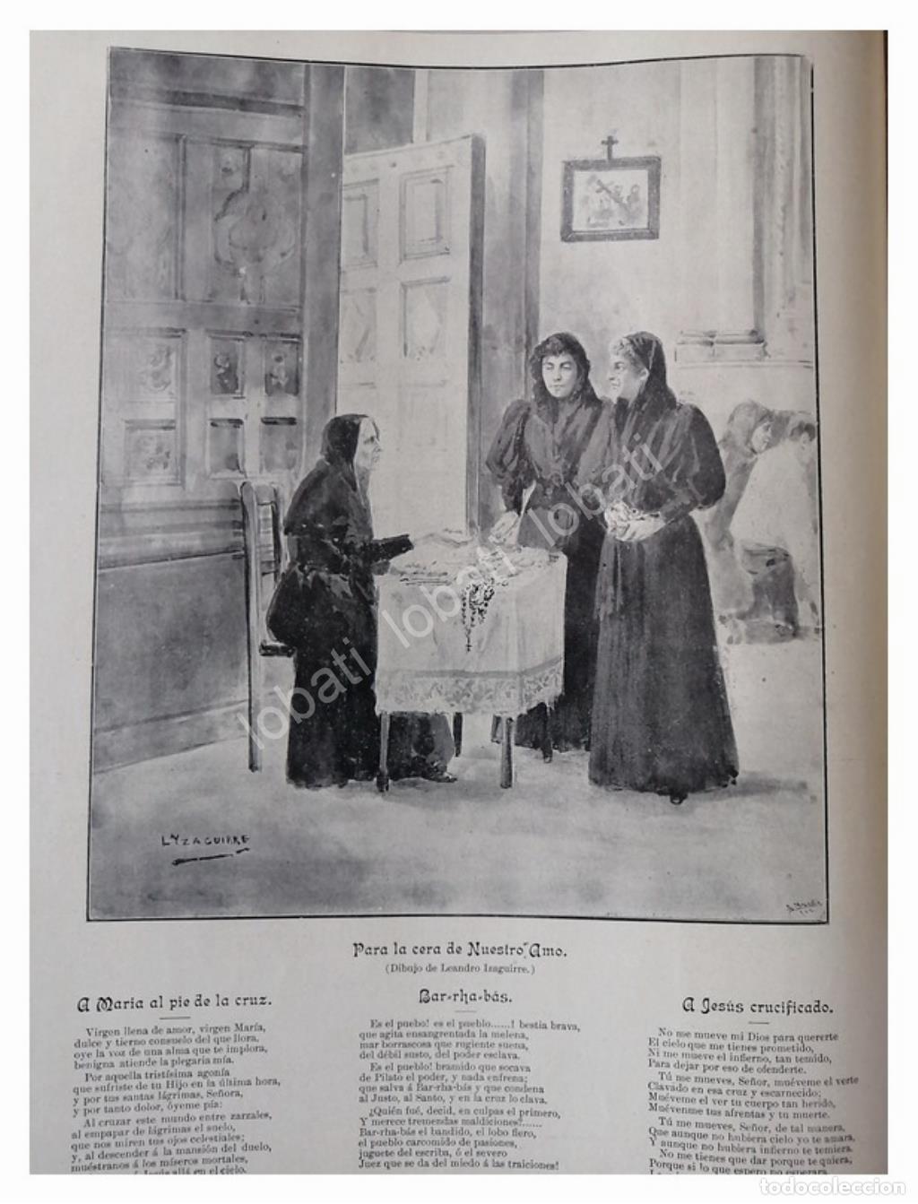 Poster collecting: GRABADO RELIGIOSO ANTIGUO 1896, LEANDRO IZAGUIRRE