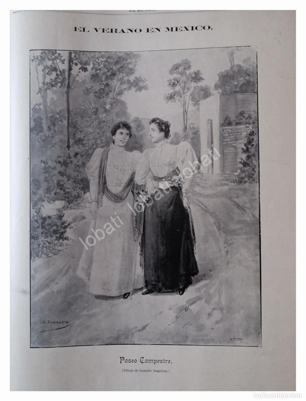 Poster collecting: GRABADO ANTIGUO 1896 LEANDRO IZAGUIRRE, PASEO CAMPESTRE