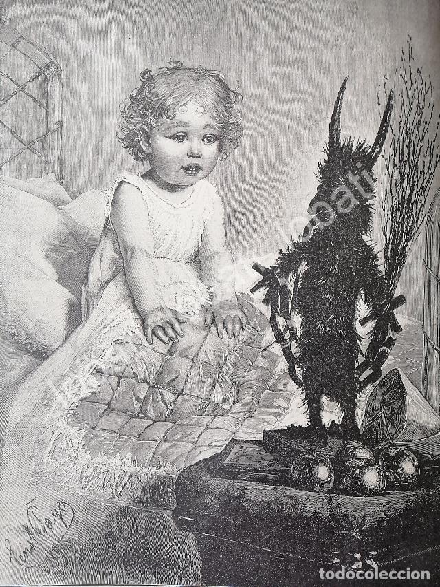 Poster collecting: GRABADO ANTIGUO 1898 EL JUGUETE DEL BEBE CON NOTA DE G. URBINA