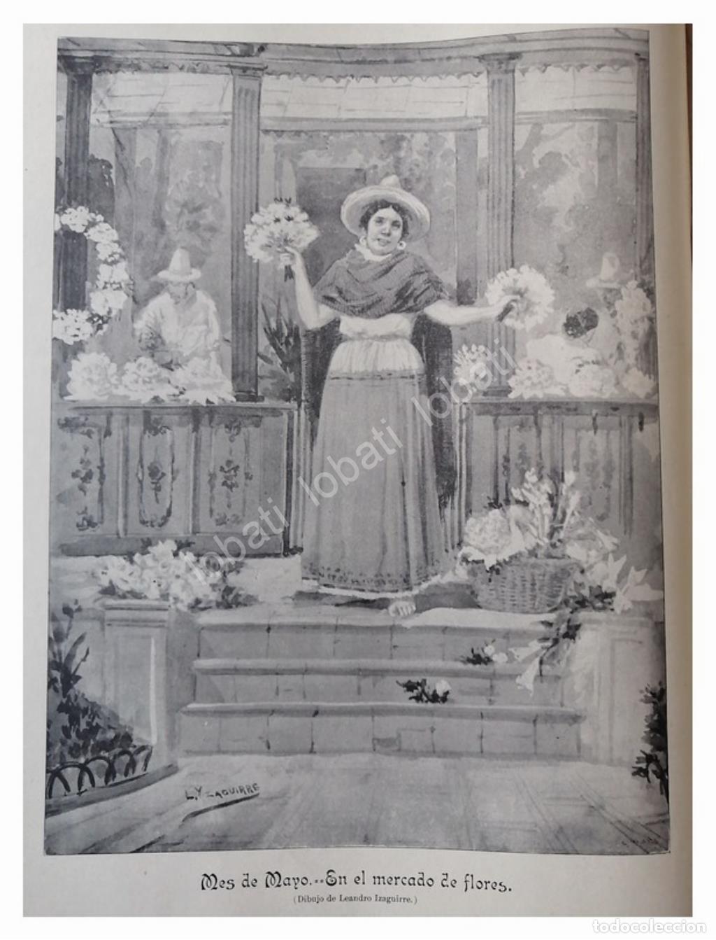 Poster collecting: GRABADO ANTIGUO 1896 LEANDRO IZAGUIRRE, MERCADO