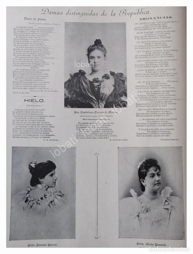 Poster collecting: NOTA ANTIGUA 1896. GUADALUPE ALARCON DE MONTES ETC