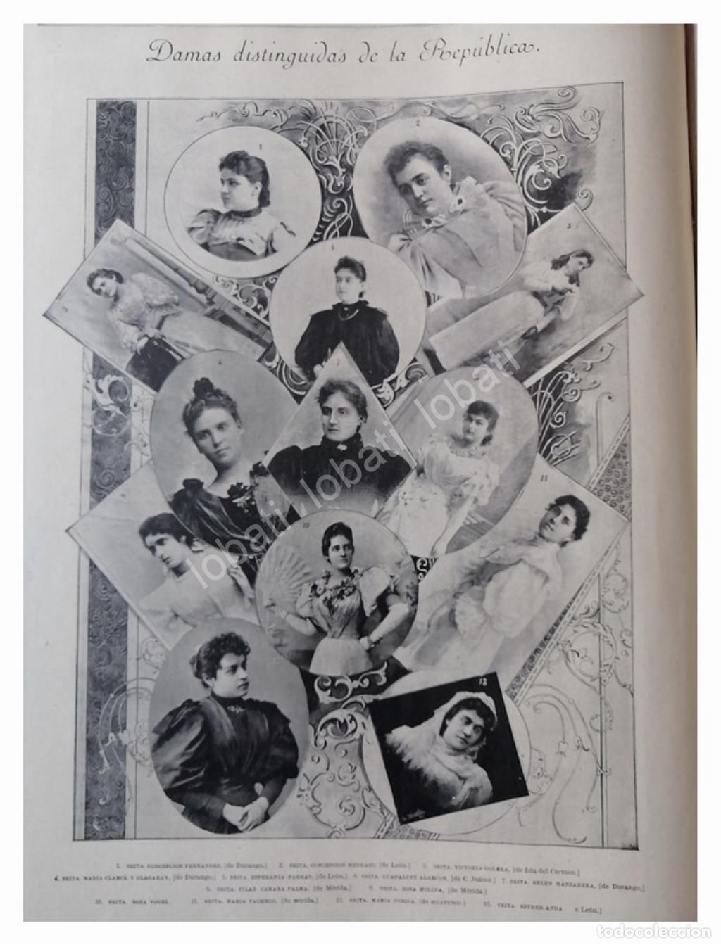 Poster collecting: GRABADO ANTIGUO 1896 DAMAS DE LA ALTA SOCIEDAD PORFIRIANA
