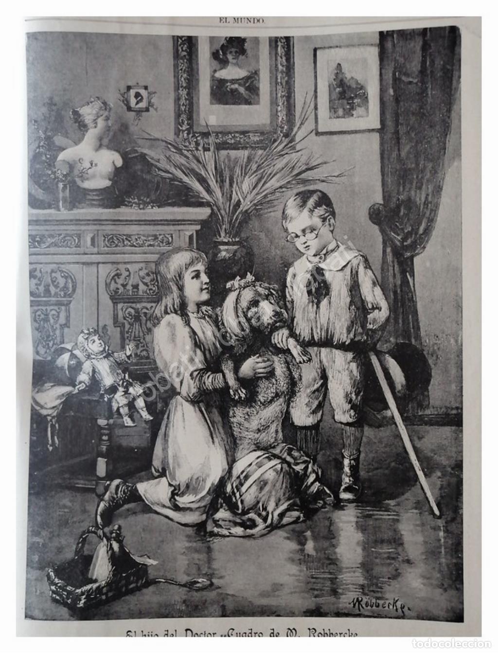 Poster collecting: GRABADO ANTIGUO 1896 EL HIJO DEL DOCTOR /M. ROBEERCKE