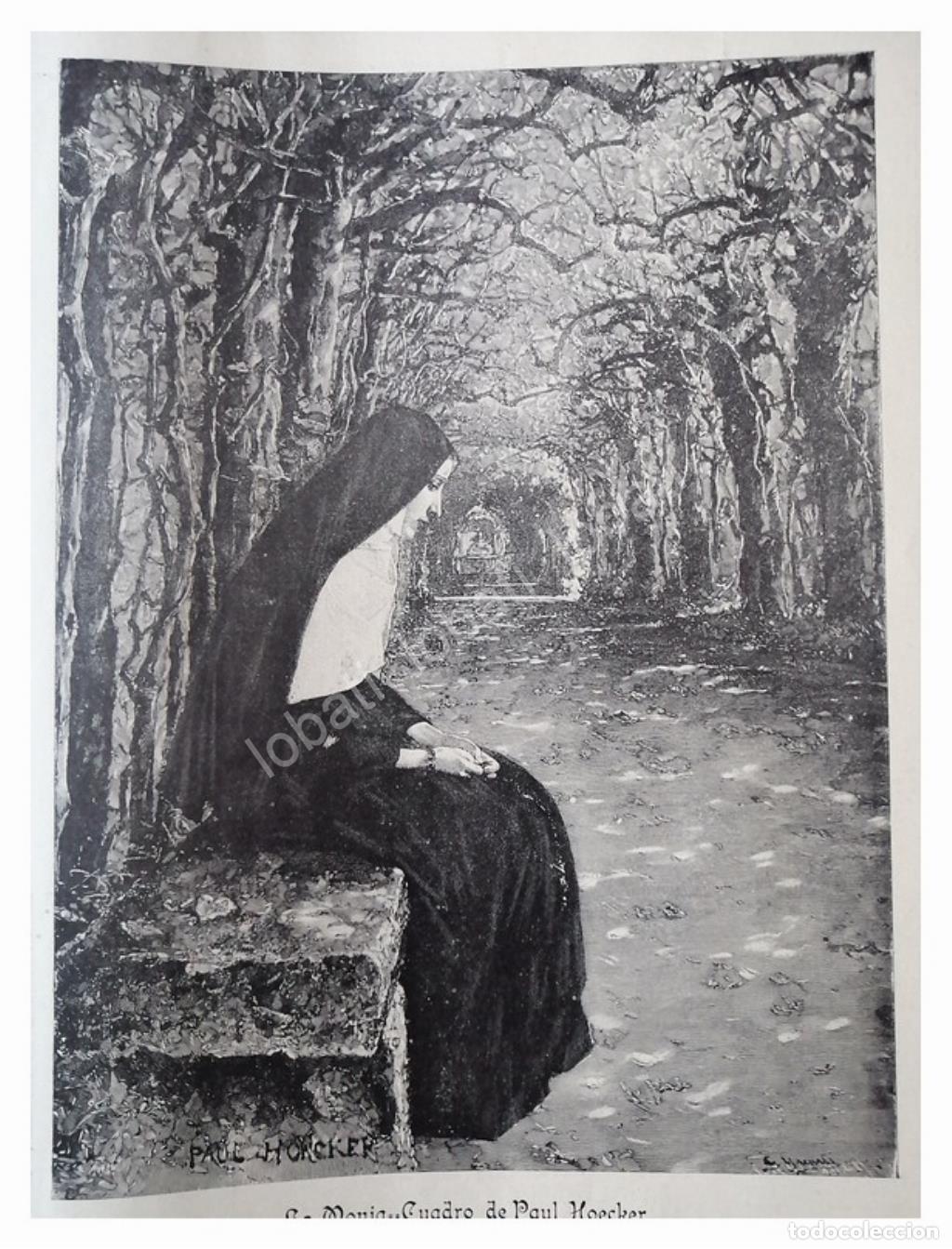 Poster collecting: GRABADO RELIGIOSO ANTIGUO 1896 MONJA / ARTE SACRO