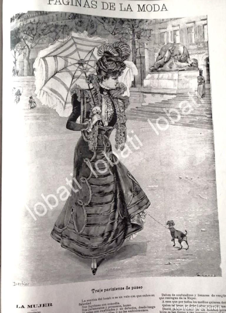 Poster collecting: GRABADO ANTIGUO MODAS DE 1898 TRAJE PARISIENSE & MAS