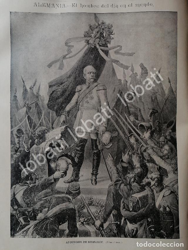 Poster collecting: GRABADO ANTIGUO 1895 OTTO VON BISMARCK /MLT PLT