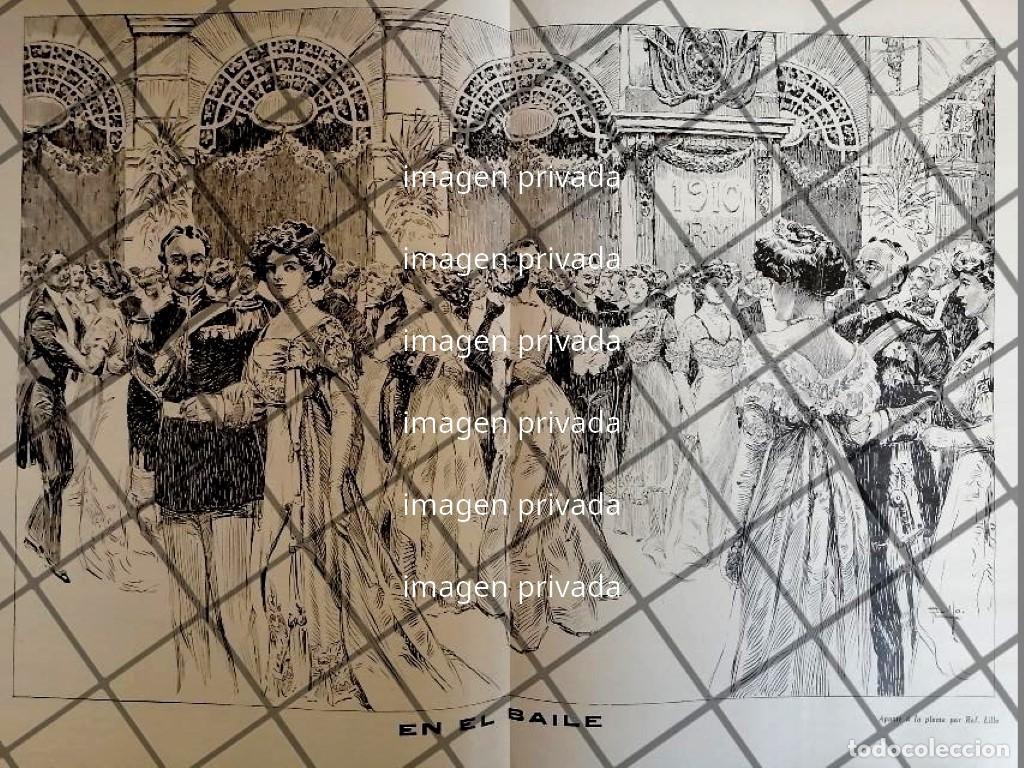 Collezionismo di affissi: GRABADO ANTIGUO PORFIRIO DIAZ Y BAILE EN PALACIO NACIONAL 1910 POR: LILLO