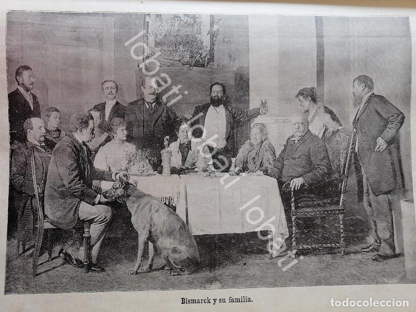 Collezionismo di affissi: GRABADO ANTIGUO 1898 OTTO VON BISMARCK Y SU FAMILIA / MLT PLT