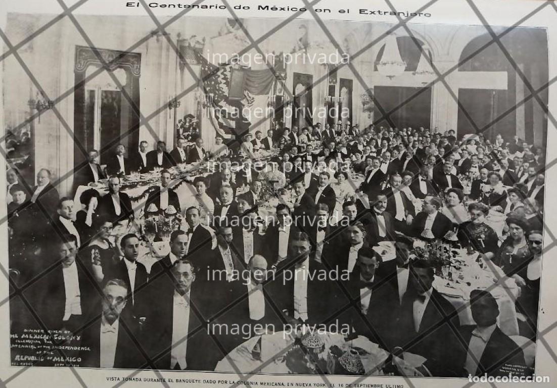 Collezionismo di affissi: GRABADO ANTIGUO COMUNIDAD MEXICANA EN NEW YORK 1910