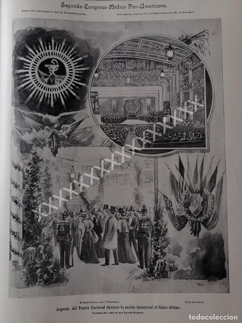Collezionismo di affissi: GRABADO ANTIGUO 1896 DE CARLOS ALCALDE, TEATRO NACIONAL