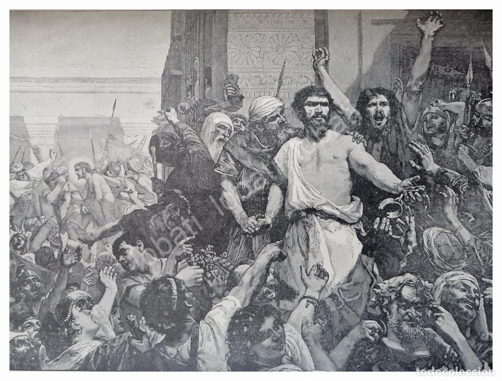 Collezionismo di affissi: GRABADO RELIGIOSO ANTIGUO 1896, BARRABAS