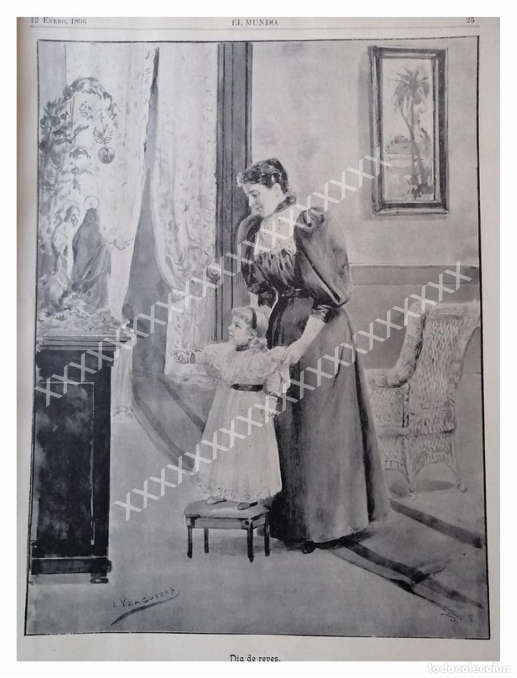 Collezionismo di affissi: GRABADO ANTIGUO 1896 DE LEANDRO IZAGUIRRE, DIA DE REYES