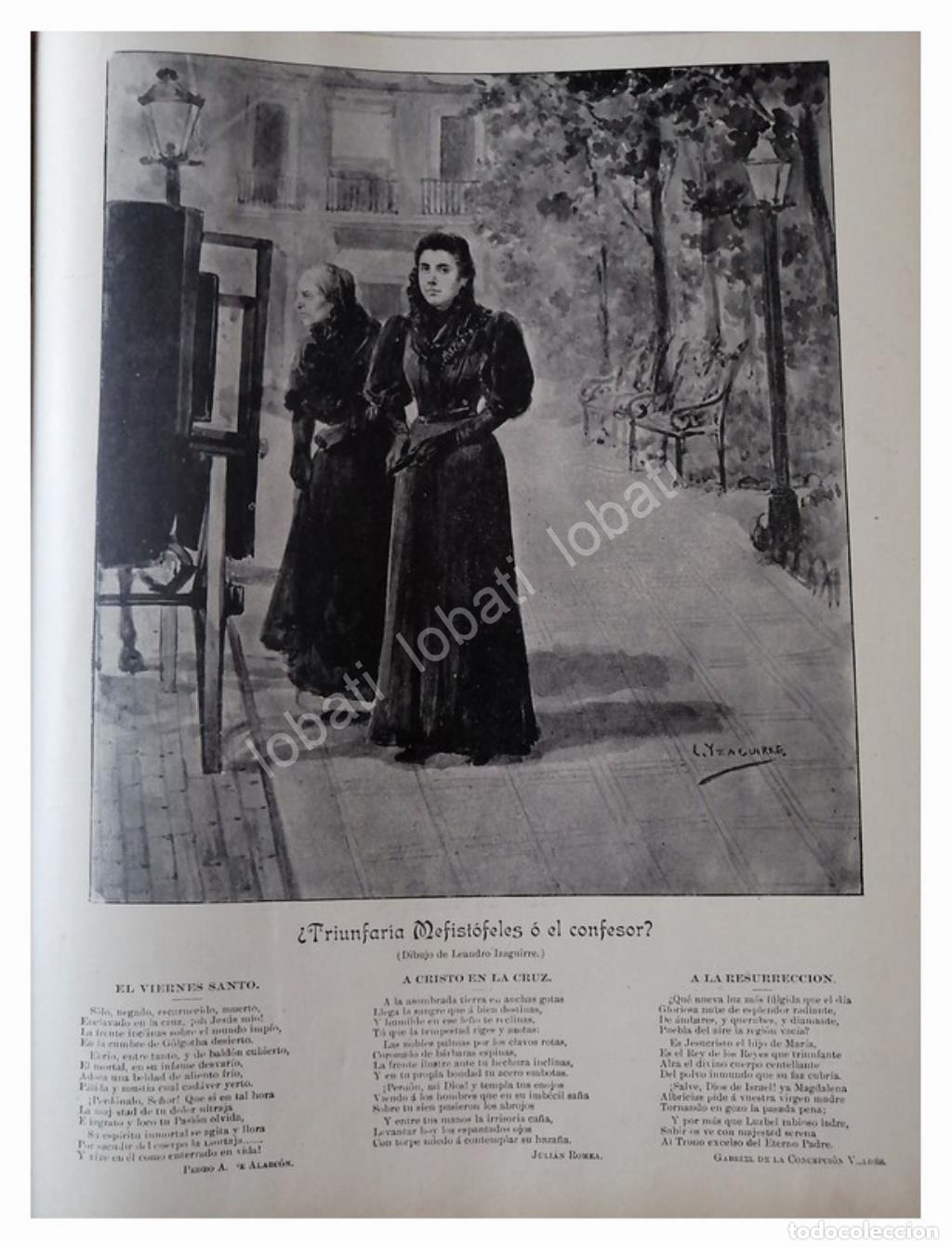 Collezionismo di affissi: GRABADO RELIGIOSO ANTIGUO 1896, LEANDRO IZAGUIRRE /2