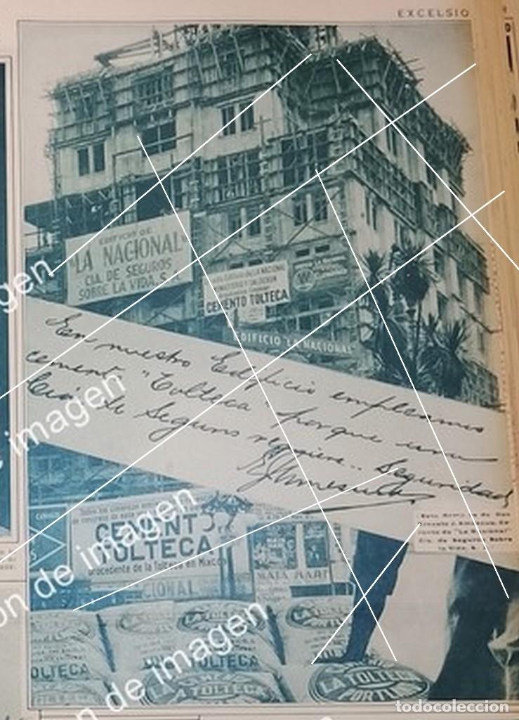 Collezionismo di affissi: AFICHE ANTIGUO. CEMENTO TOLTECA CONTRUCCION DEL PRIMER RASCACIELOS 1932 SEGUROS LA NACIONAL