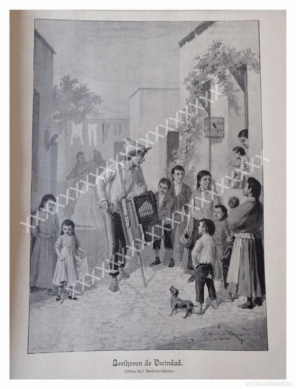 Collezionismo di affissi: GRABADO ANTIGUO 1896 JESUS MARTINEZ CARRION, BETHOVEN DE BARRIO