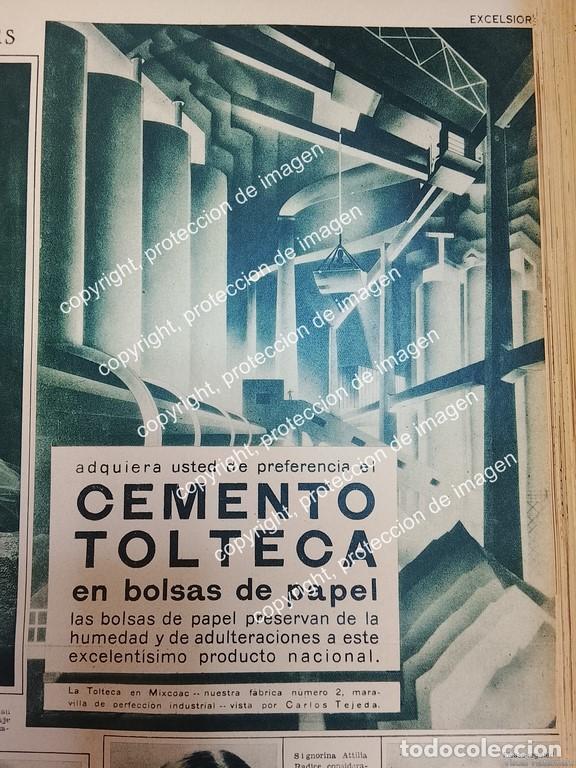 Collezionismo di affissi: CARTEL PUBLICIDAD ANTIGUA. CEMENTO TOLTECA 1932 POR. JORGE GONZALES CAMARENA /PINTORES
