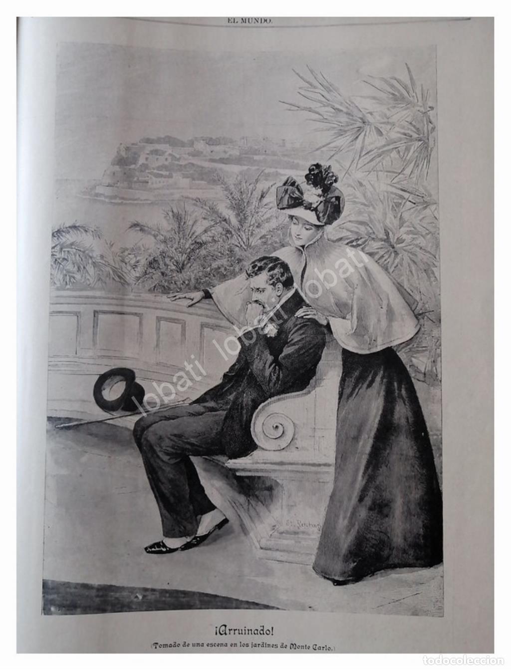 Collezionismo di affissi: GRABADO ANTIGUO 1896 ARRUINADO (MONTECARLO)