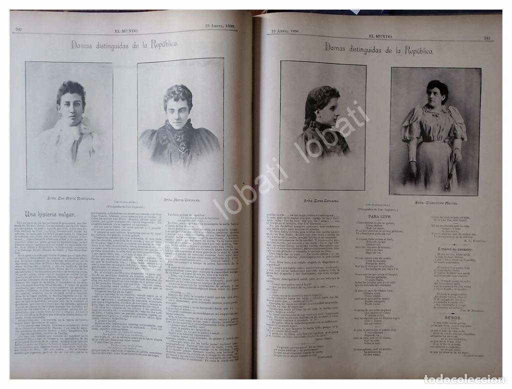 Collezionismo di affissi: GRABADO ANTIGUO DAMAS DE SOCIEDAD/ DE JOSE LUPERCIO 1896