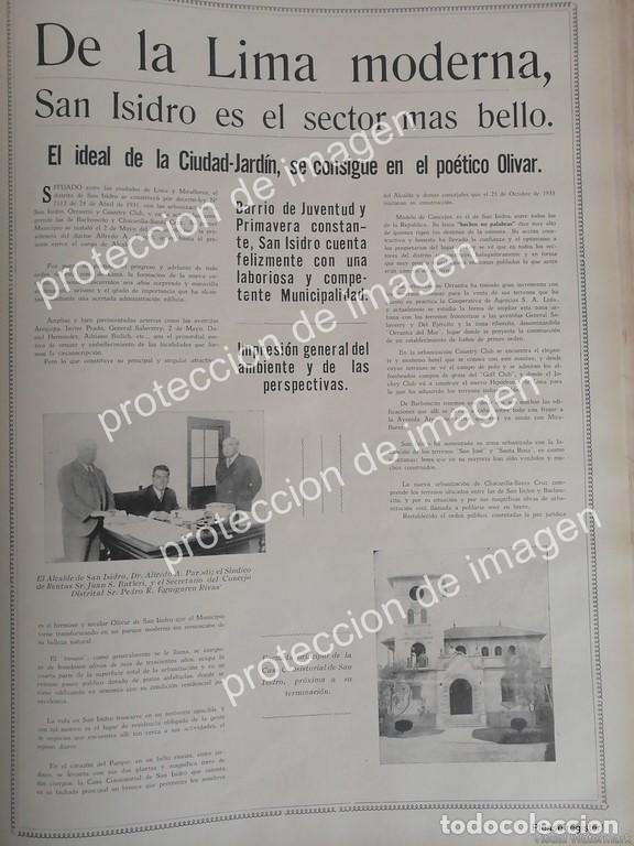 Coleccionismo de carteles: AFICHE ANTIGUO, ALFREDO C. PARODI Y OBRAS EN SAN ISIDRO, LIMA, PERU 1936