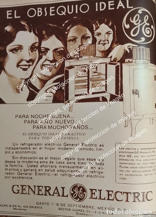 Coleccionismo de carteles: PUBLICIDAD ANTIGUA REFRIGERADOR GENERAL ELECTRIC 1932 / RARO
