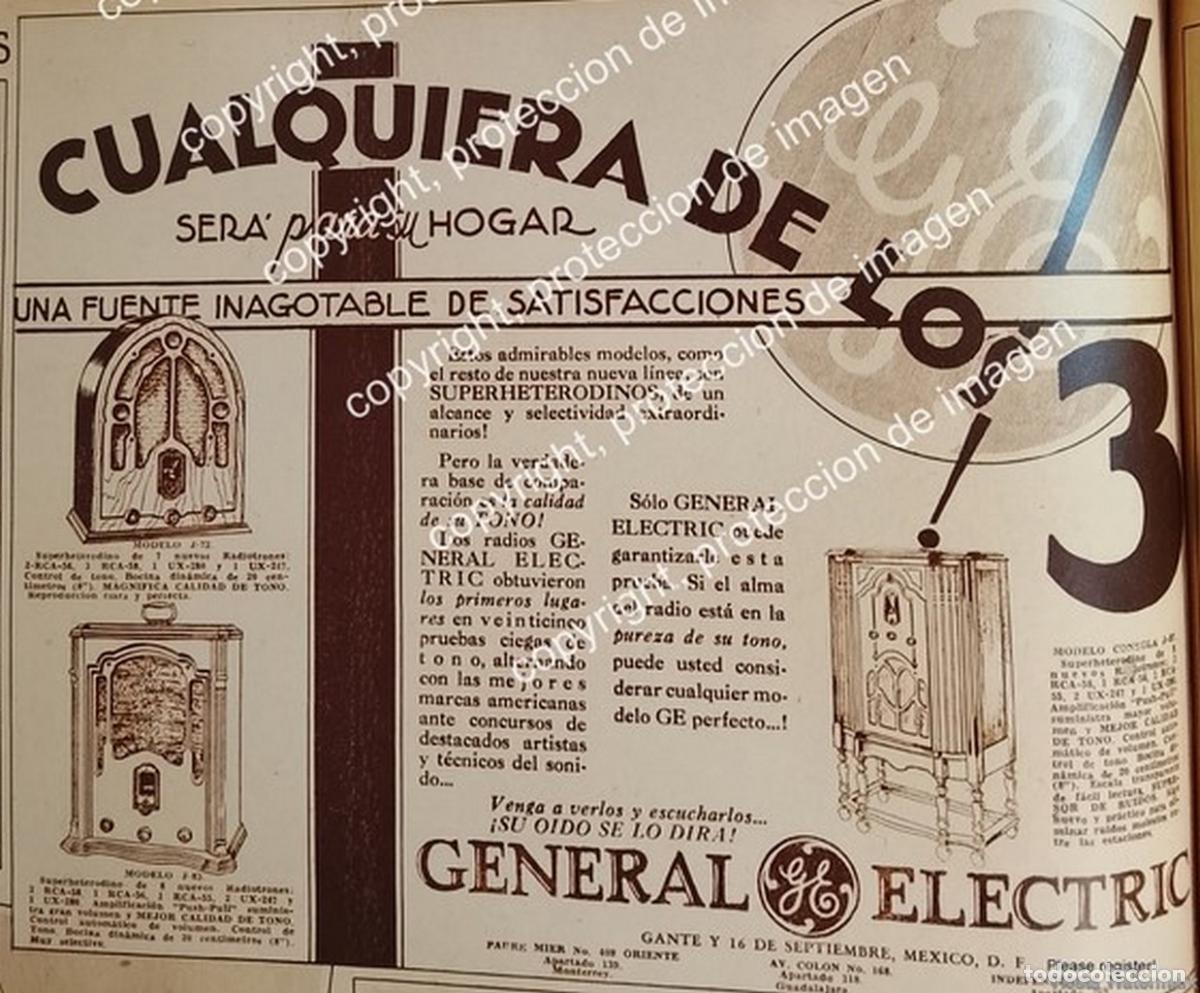 Collezionismo di affissi: PUBLICIDAD ANTIGUA RADIOS GENERAL ELECTRIC 1932 / N4